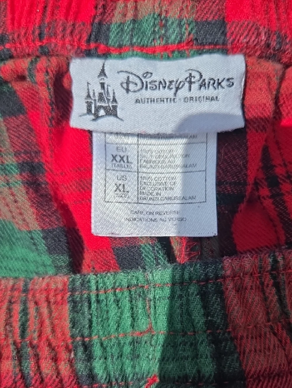 Disney Red and Green Plaid Mickey Shorts - Picture 4 of 10